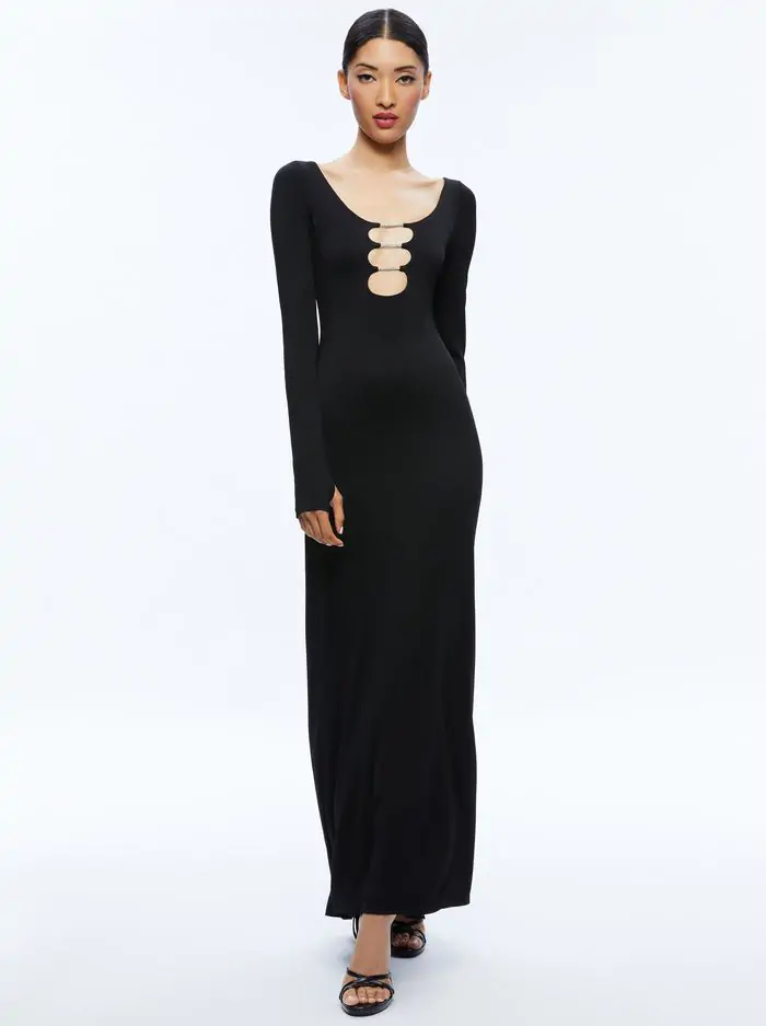 KALENA SCOOP NECK CUTOUT MAXI DRESS